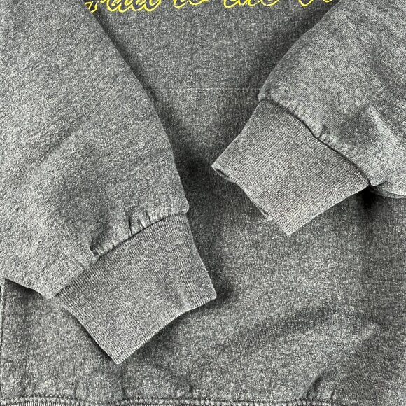 Y2K Jerzees Michigan Wolverines Sweatshirt Medium Dark Grey Distressed Hoodie - Picture 8 of 16